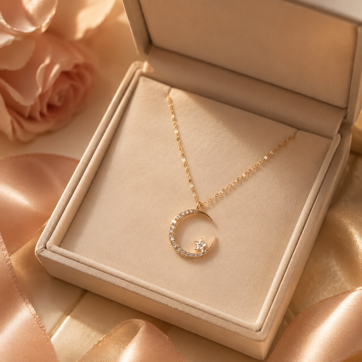 COLLAR SELENE™ · Collar Luna y Estrella Acero Inoxidable · Joyería Exclusiva Mujer