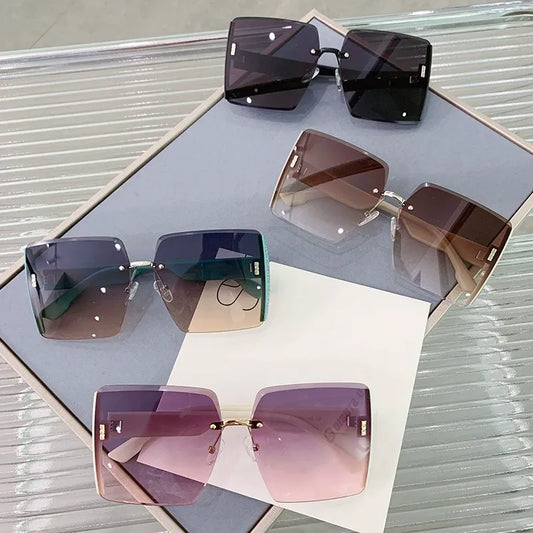 SET x4 GAFAS SOL SERENA™ — Teal · Café · Lila · Negro | Sin Marco | UV400