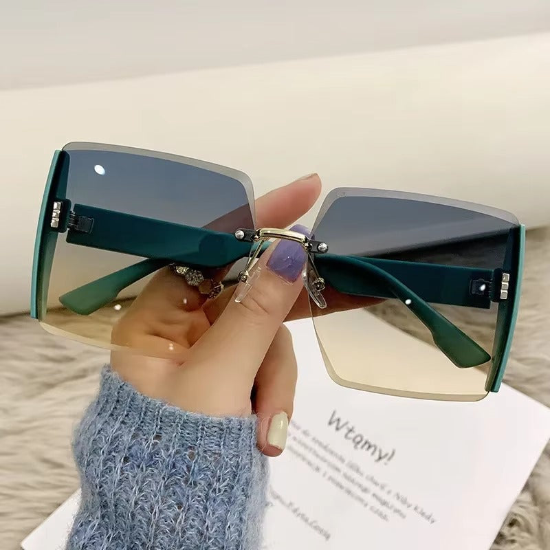 SET x4 GAFAS SOL SERENA™ — Teal · Café · Lila · Negro | Sin Marco | UV400