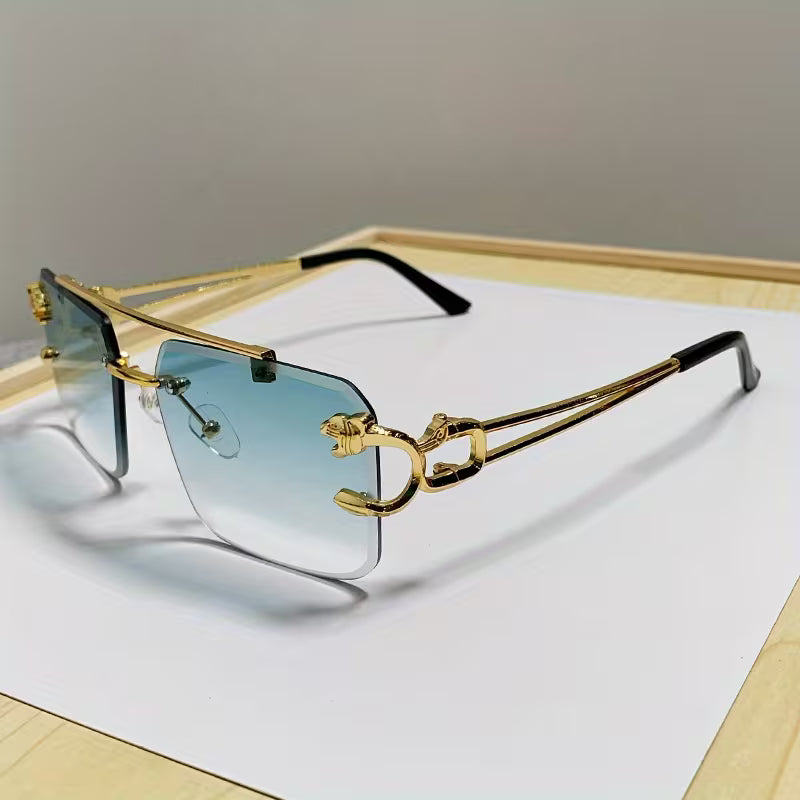 SET PANTHERA ÉLITE™ — Azul · Gris · Café | Gafas Premium | Rimless | UV400 | Hombre