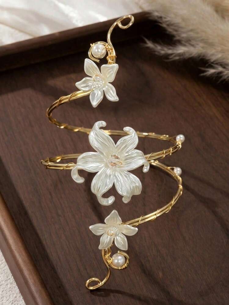 BRAZALETE NINFA™ · Brazalete de Brazo Flores de Perla · Accesorio Mujer Exclusivo