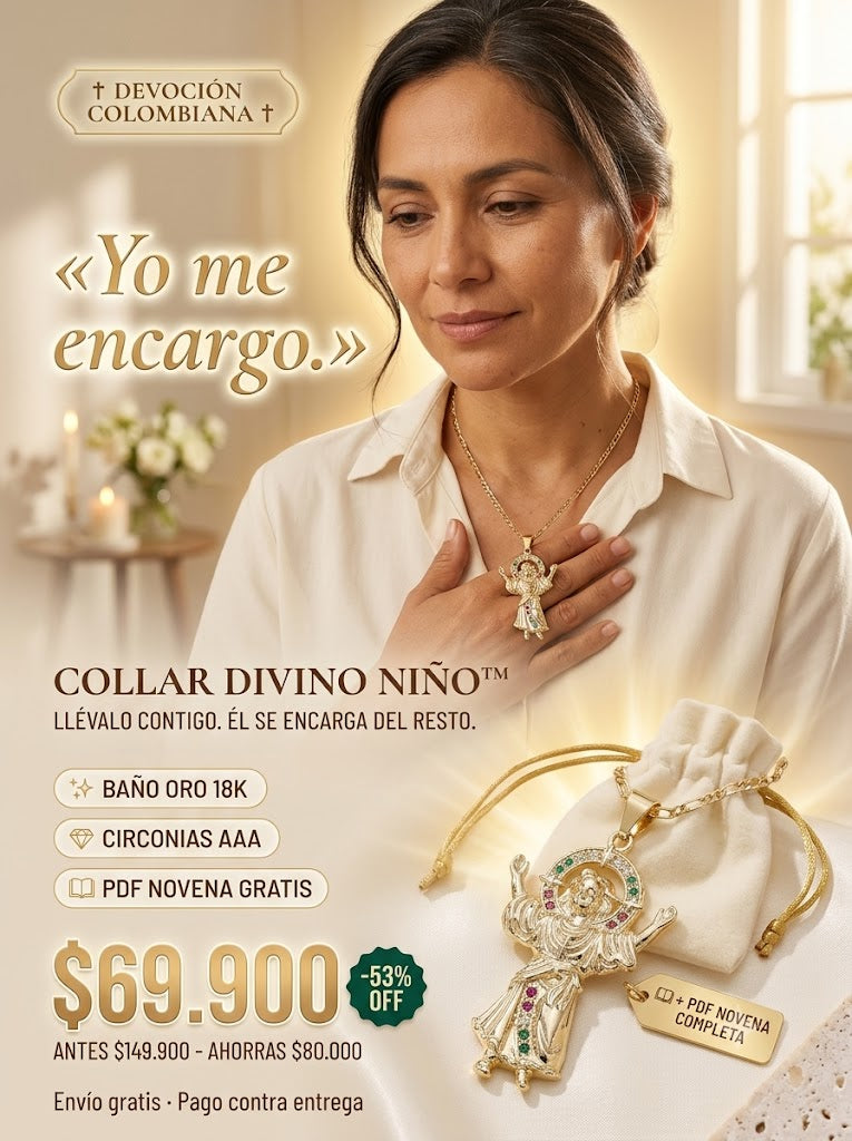 COLLAR DIVINO NIÑO™ · Yo Me Encargo · Baño Oro 18K + Circonias