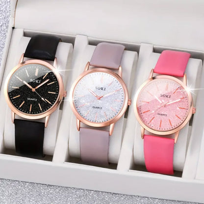 SET LUMINA LUXE™x3 Relojes Mujer · Cuarzo · Acabado Rose Gold · Esfera Glitter