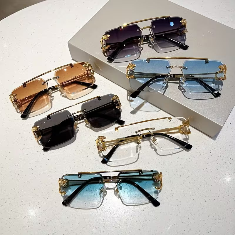 SET PANTHERA ÉLITE™ — Azul · Gris · Café | Gafas Premium | Rimless | UV400 | Hombre