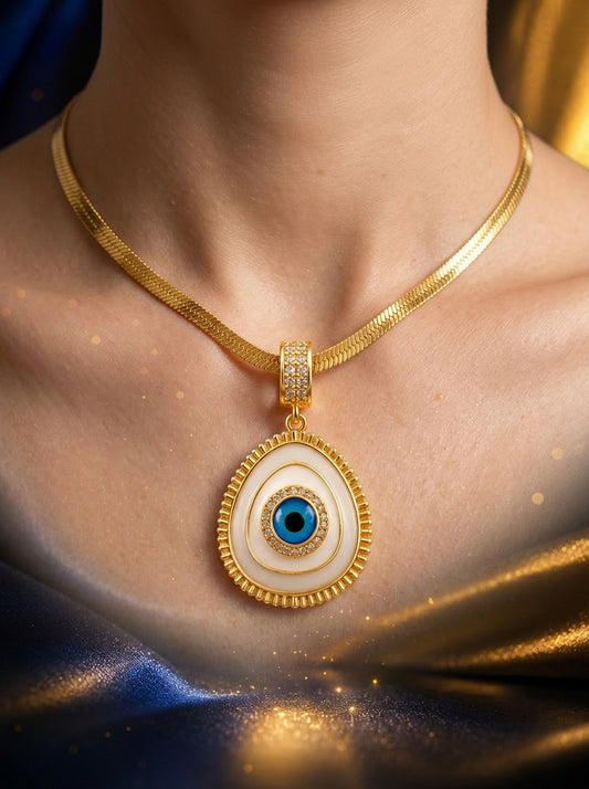 COLLAR NAZAR ORÁCULO™ · Ojo Turco Amuleto de Protección · Baño Oro + Circonias