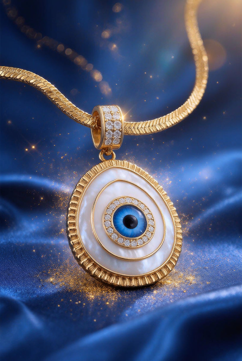 COLLAR NAZAR ORÁCULO™ · Ojo Turco Amuleto de Protección · Baño Oro + Circonias