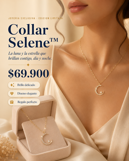 COLLAR SELENE™ · Collar Luna y Estrella Acero Inoxidable · Joyería Exclusiva Mujer