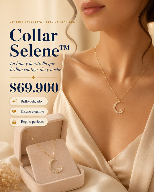 COLLAR SELENE™ · Collar Luna y Estrella Acero Inoxidable · Joyería Exclusiva Mujer