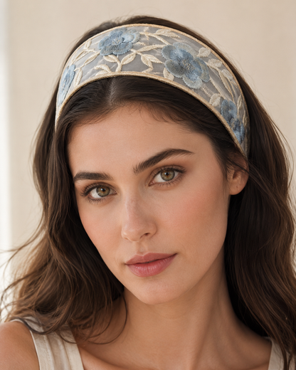 SET FLORÉ™ · Pack x3 Diademas Encaje Bordado Floral · Vinchas Mujer Elegantes