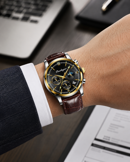 SET DUO CAVALIER™ · 2 Relojes Hombre Correa Cuero · Luxury Edition