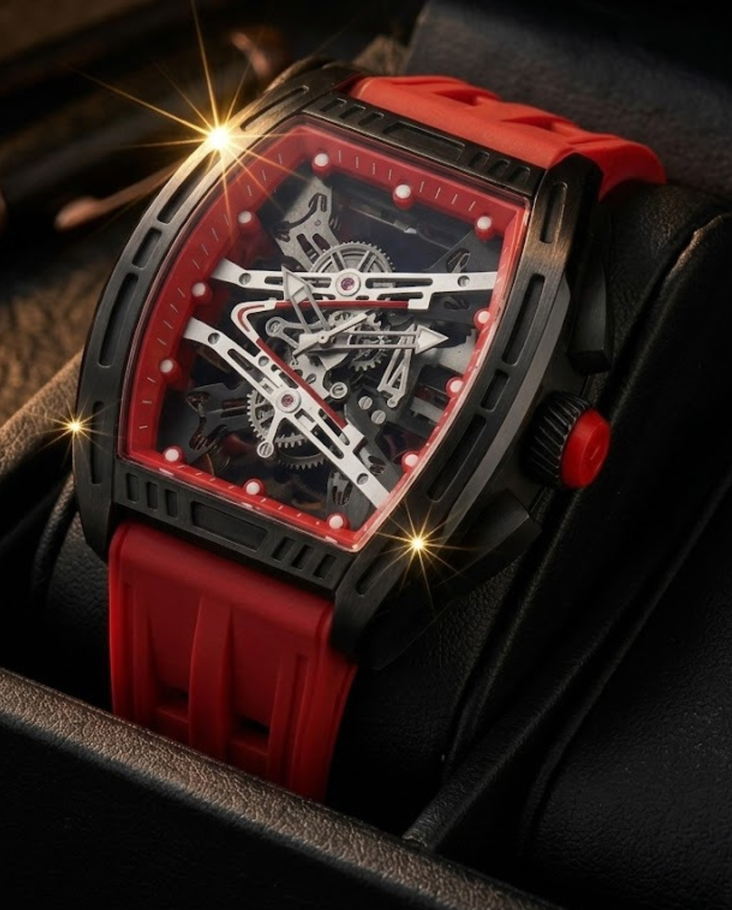 SET IL CAPO · Reloj Skeleton + Brazalete Jaguar Dorado · Set Hombre