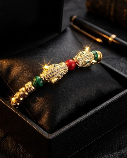 SET IL CAPO · Reloj Skeleton + Brazalete Jaguar Dorado · Set Hombre