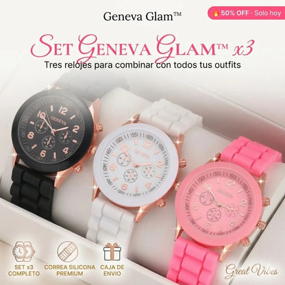 OFERTA ESPECIAL! SET DE RELOJES GENEVA GLAM X 3