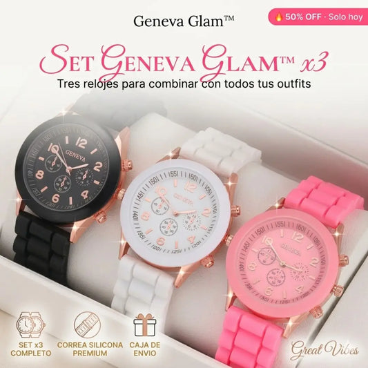 OFERTA ESPECIAL! SET DE RELOJES GENEVA GLAM X 3