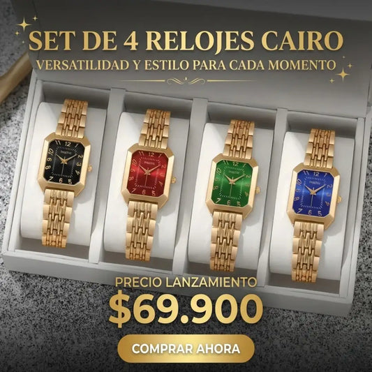 OFERTA LIMITADA! SET X 4 RELOJES CAIRO PARA MUJER
