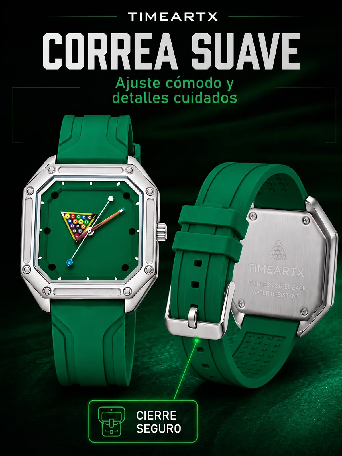 RELOJ BOLA 8™ · Mark Fairwhale® FW-5047 Dial Billar · Acero Inoxidable Hombre