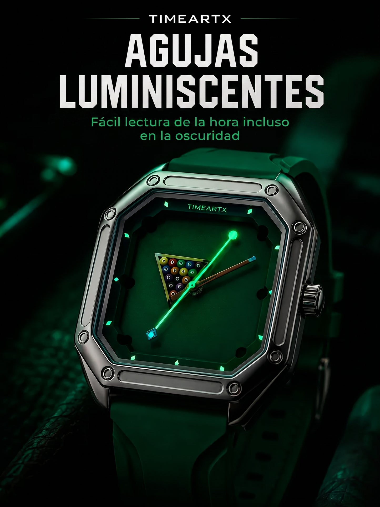 RELOJ BOLA 8™ · Mark Fairwhale® FW-5047 Dial Billar · Acero Inoxidable Hombre