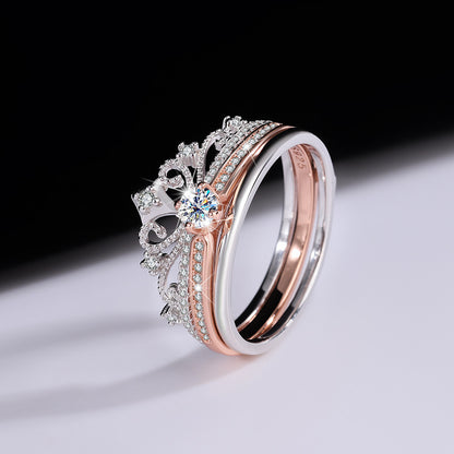 SET PROMESA REINE™ · 2 Anillos de Promesa Corona · CoverGold Premium