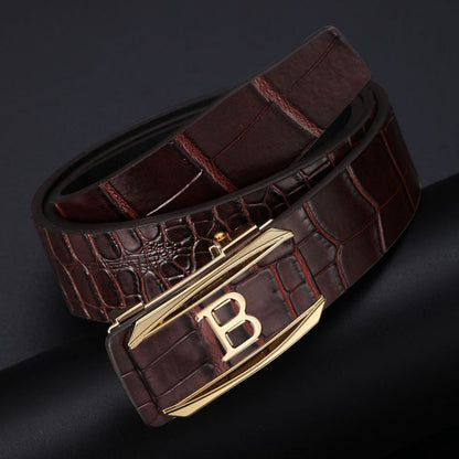 SET HERITAGE CREED™  Correa Cuero Cocodrilo + Gafas Aviador Gold · Hombre